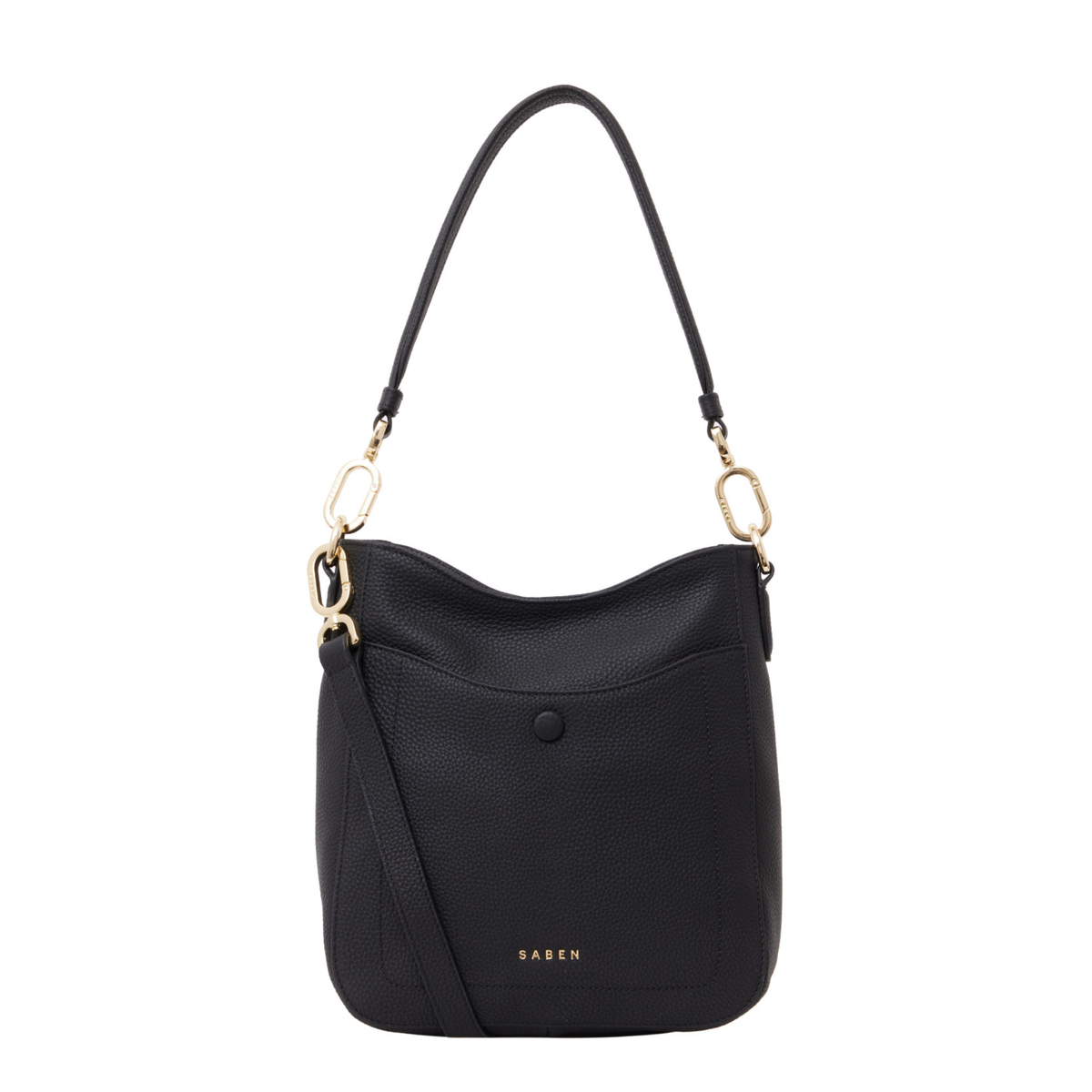 Saben Alexis Shoulder Bag - Black Pleat