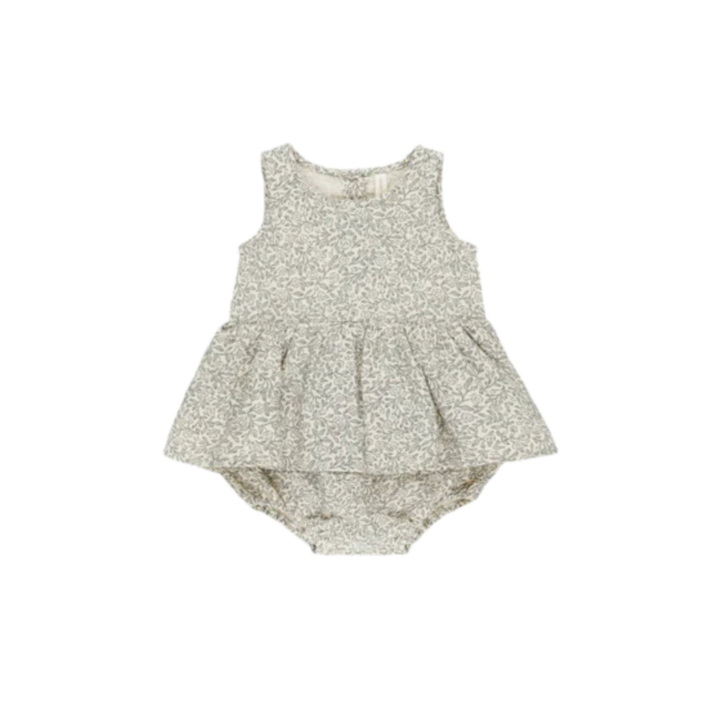 Quincy Mae - Skirted Tank Romper - Green Garden print.