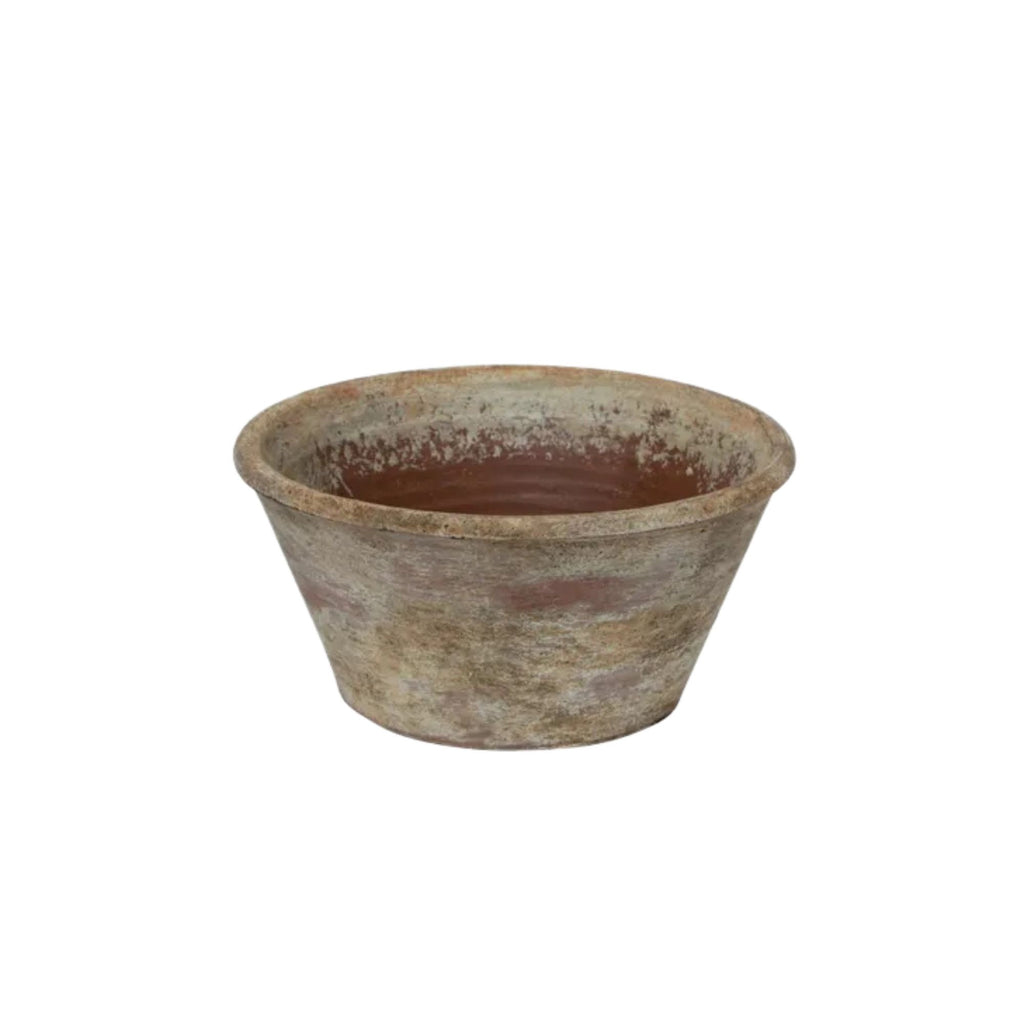 Providence Wide Plant Pot - Small cement rustic pot