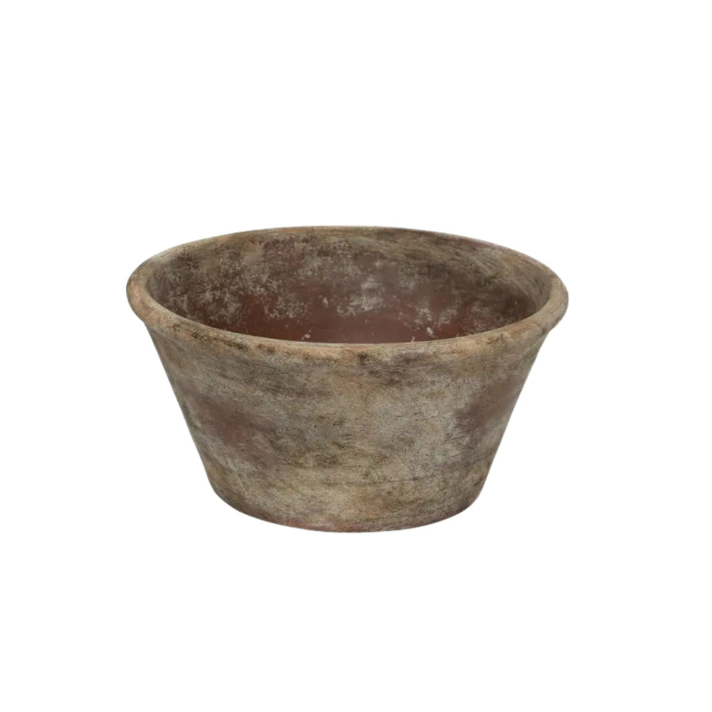 Providence Wide Plant Pot - Large. Rustic cement pot
