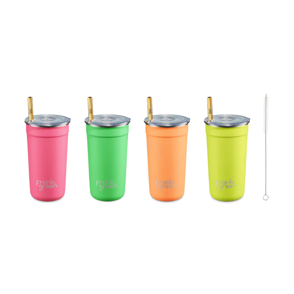 Frank Green Party Cups - 4 Pack  of Mixed Neon cups with straw