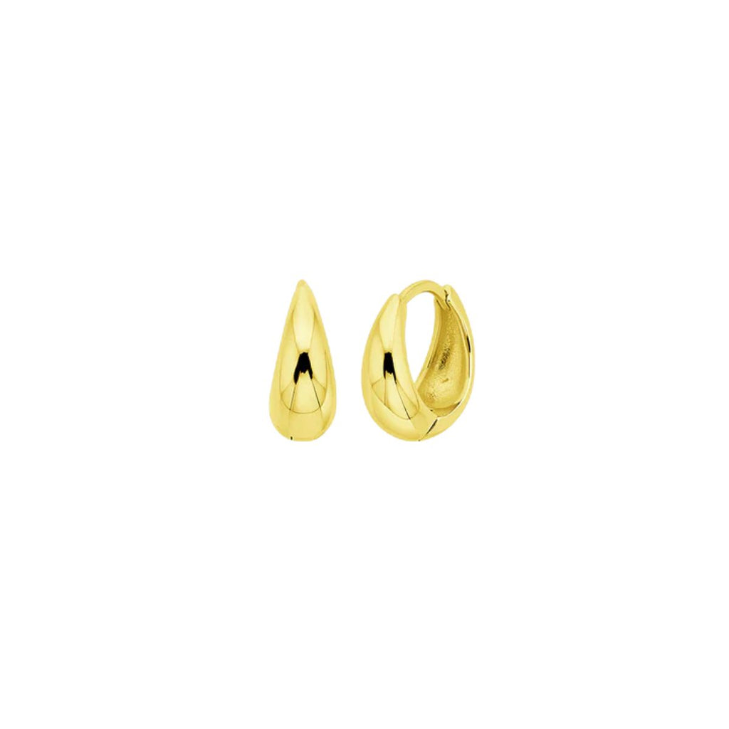 Gold hoop earrings on a white background