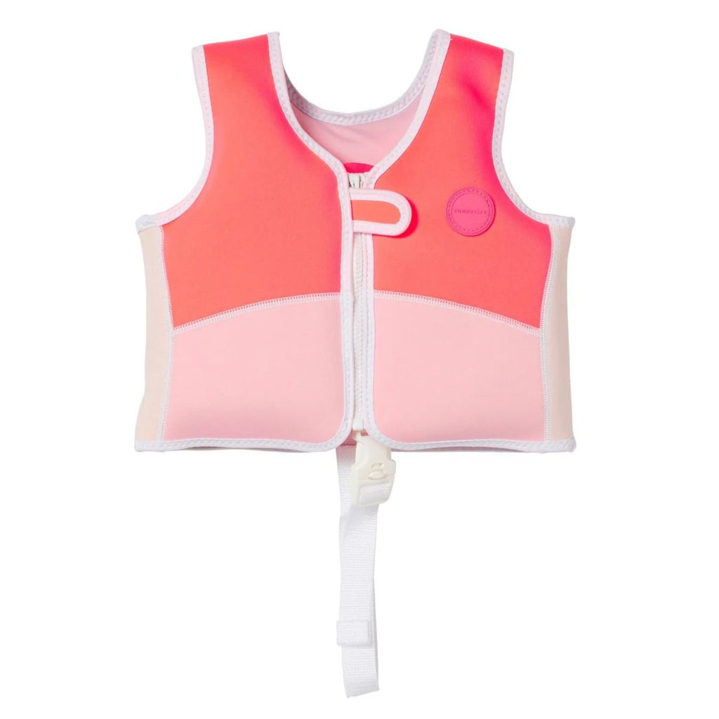 Pink swim vest on a white background