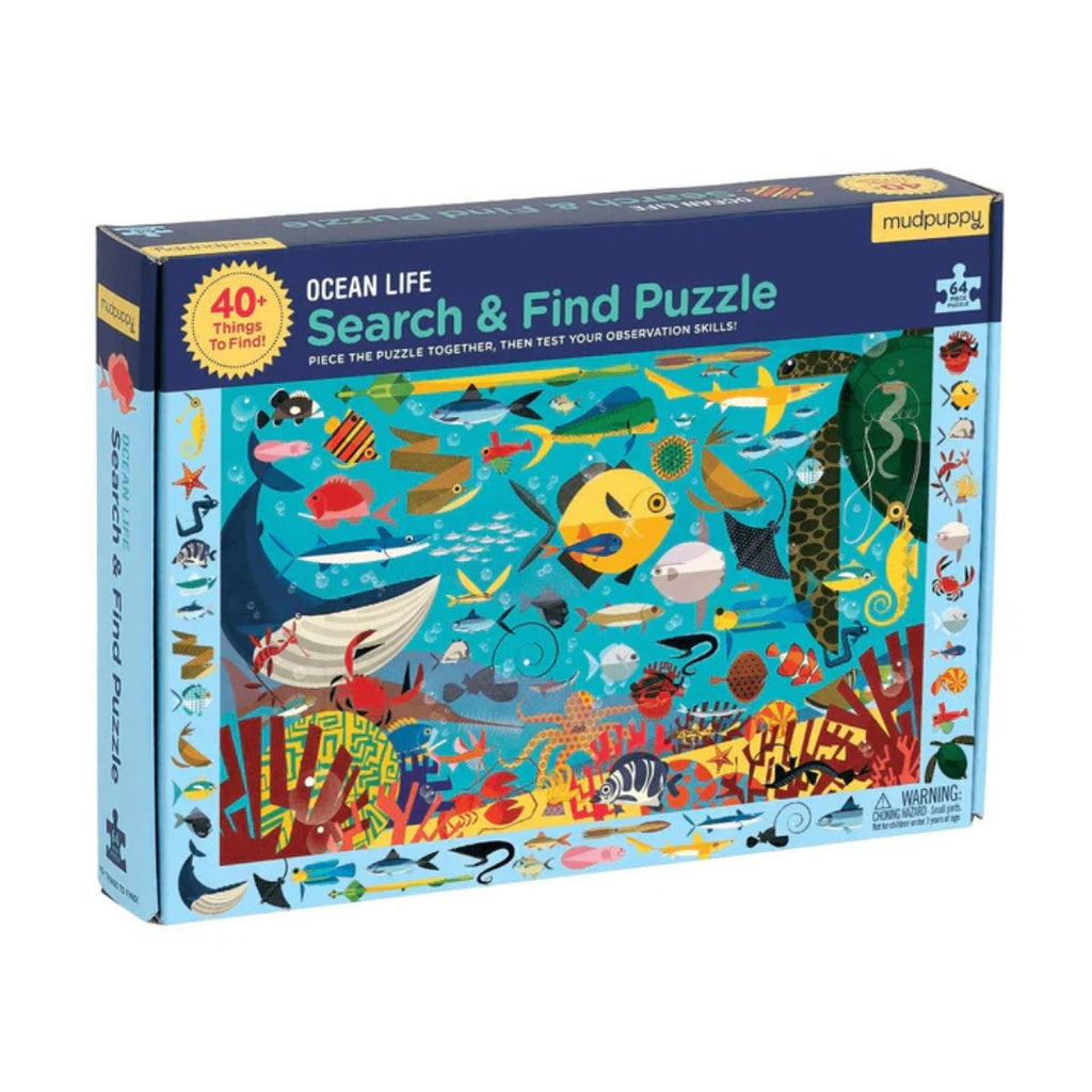 Ocean Life Search & Find Puzzle packaging with colorful illustrations of sea creatures.
