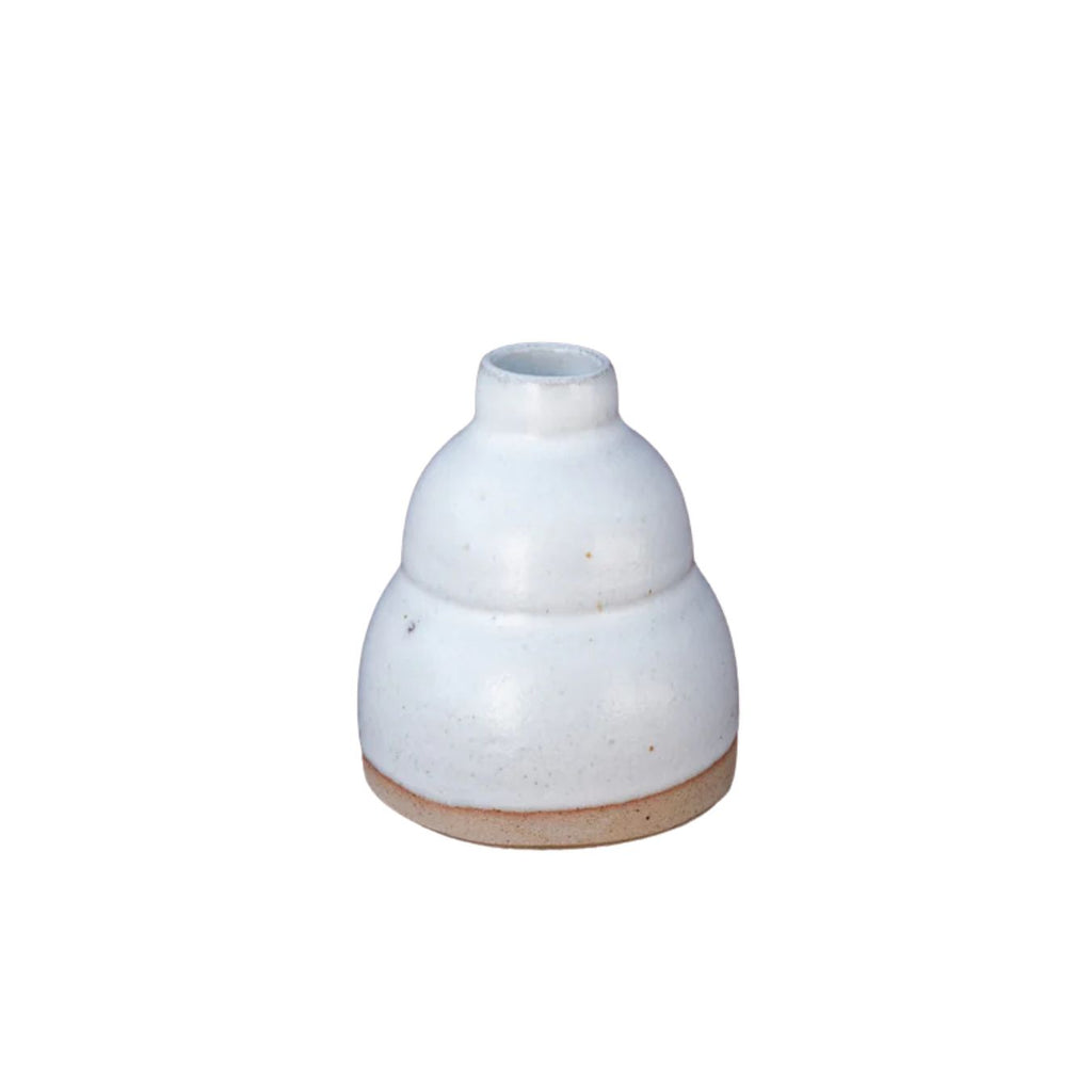 White ceramic vase on a white background