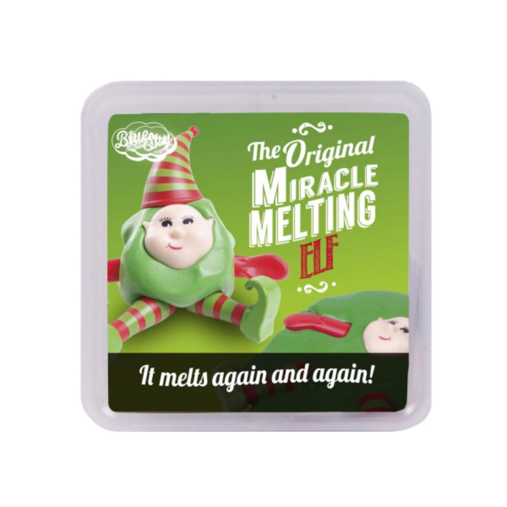 Miracle Melting Elf packaging with green background and text