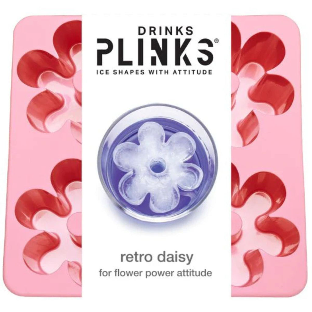 Drinks Plinks retro daisy ice cube tray on a white background