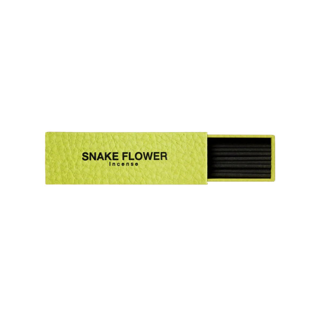 Snake Flower incense packaging with black incense sticks inside on a white background