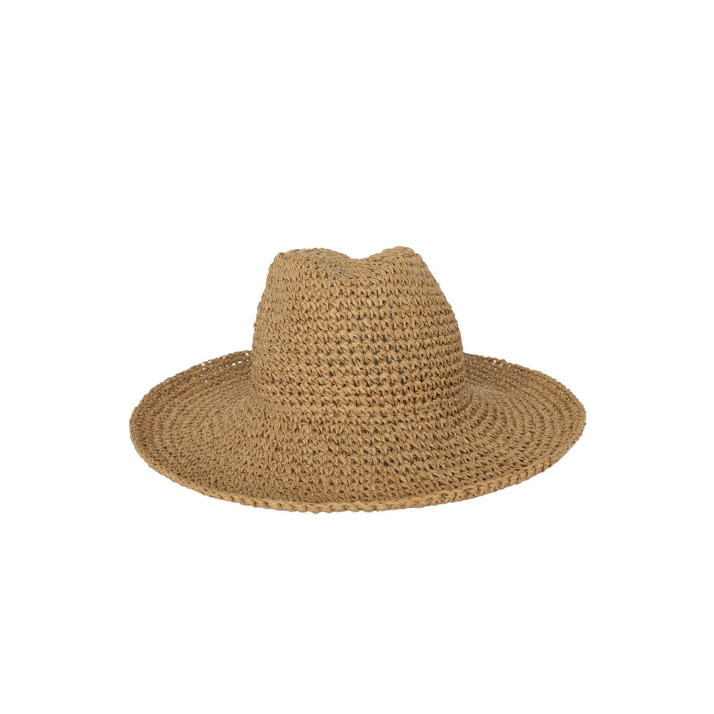 Brown straw hat on a white background