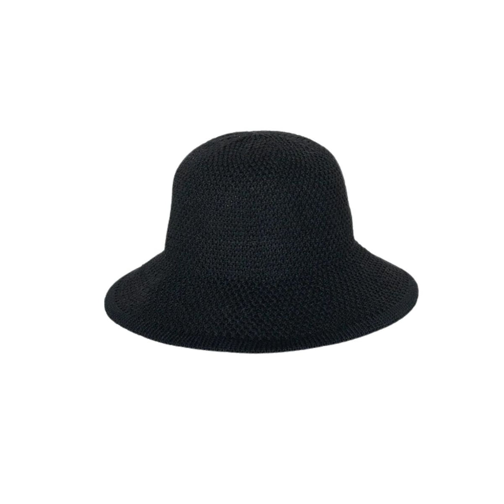 Black bucket hat on a white background