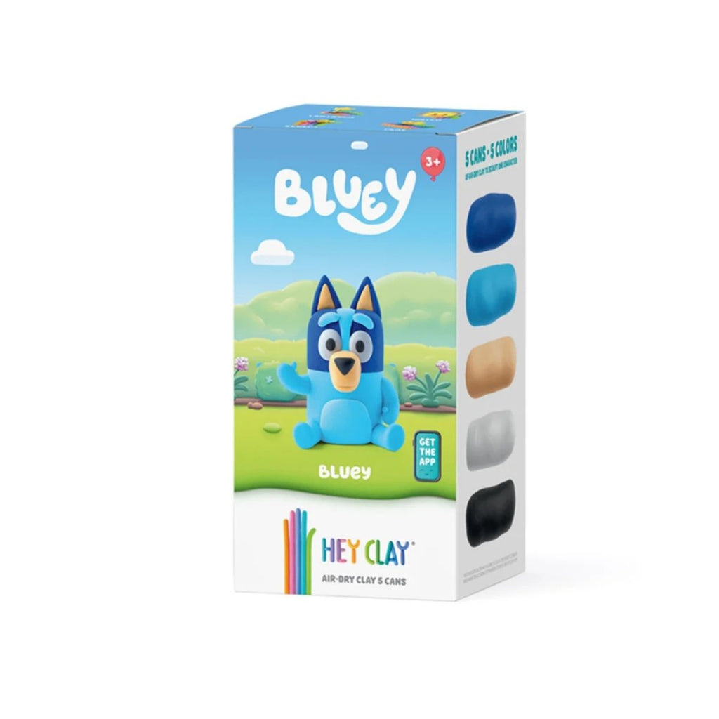Box of Bluey clay set with blue character and colorful packaging