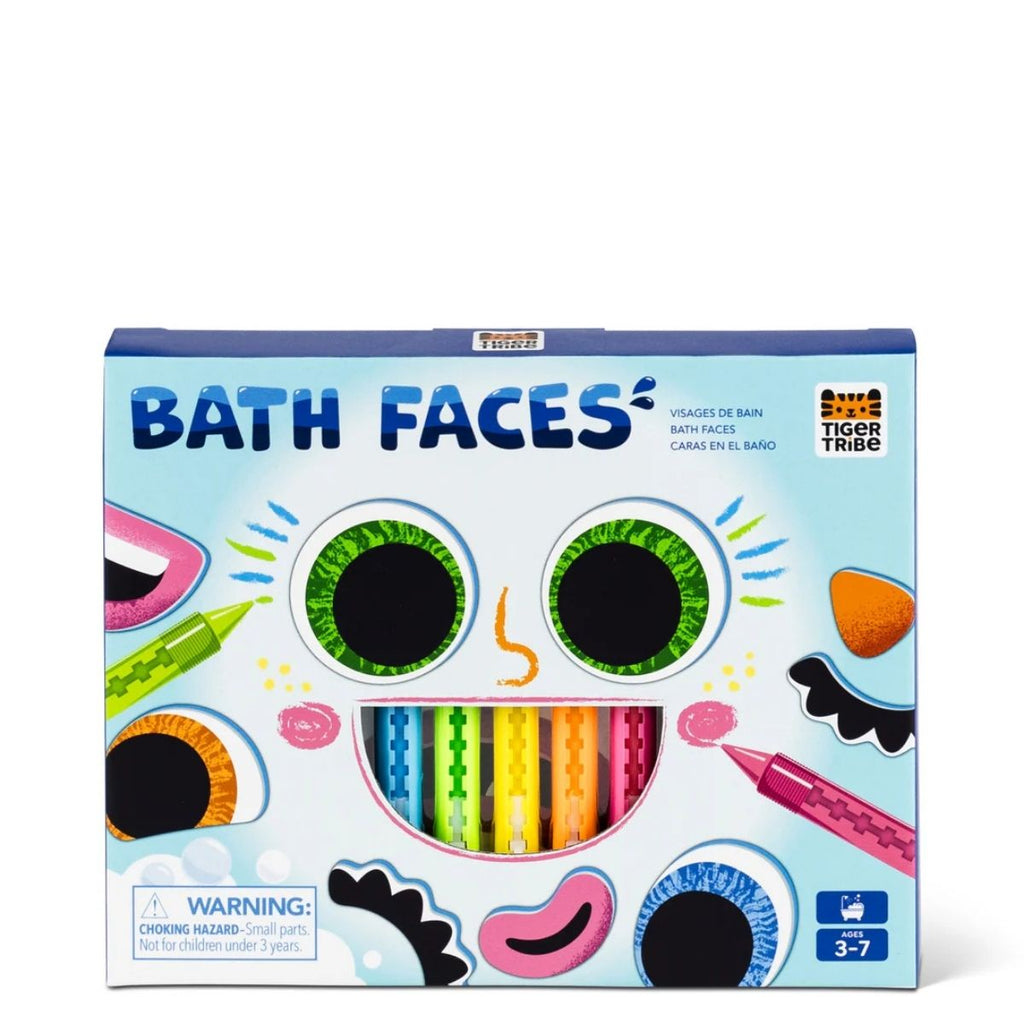 Box of Bath Faces toy set with colorful illustrations on a white background