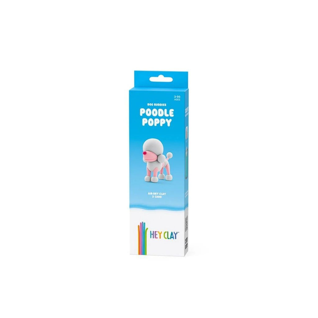 Box of Hey Clay Poodle Poppy clay on a white background