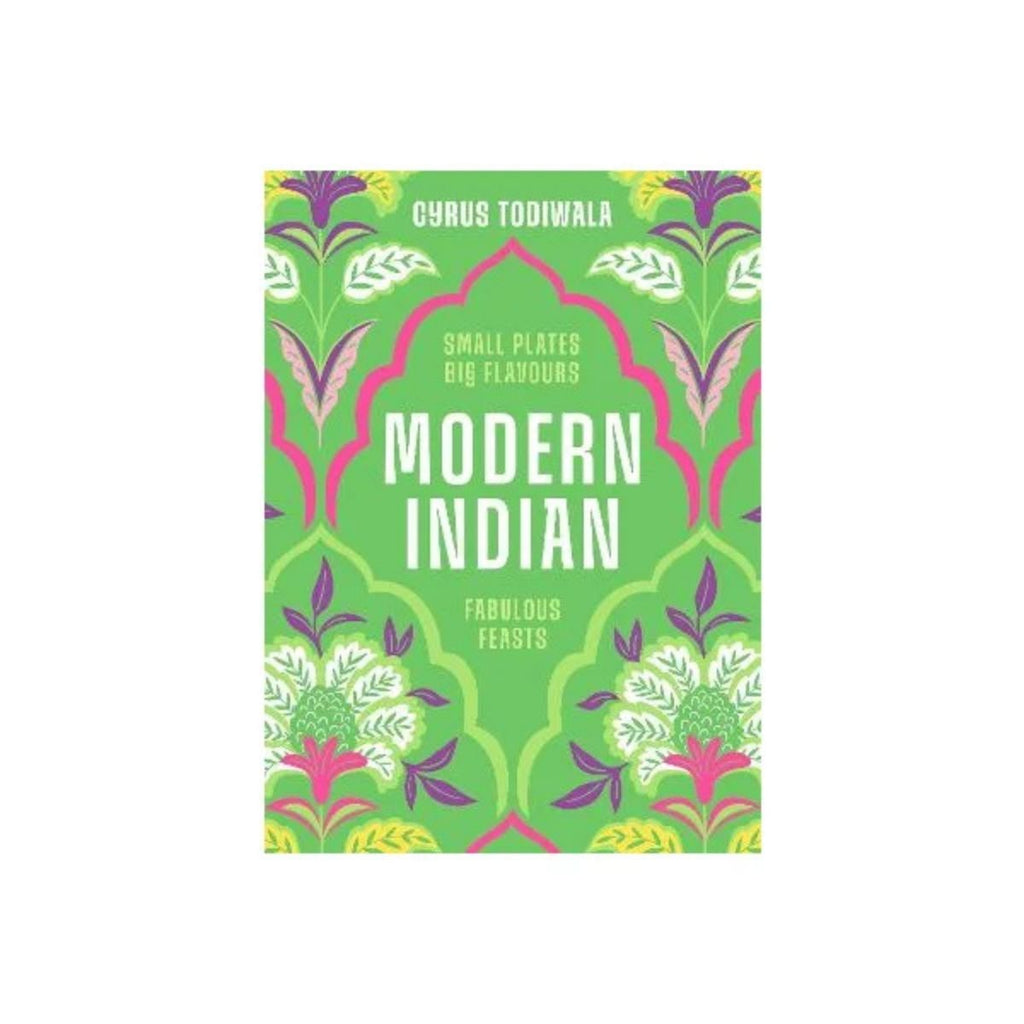 Book cover of 'Modern Indian' with green and pink floral design