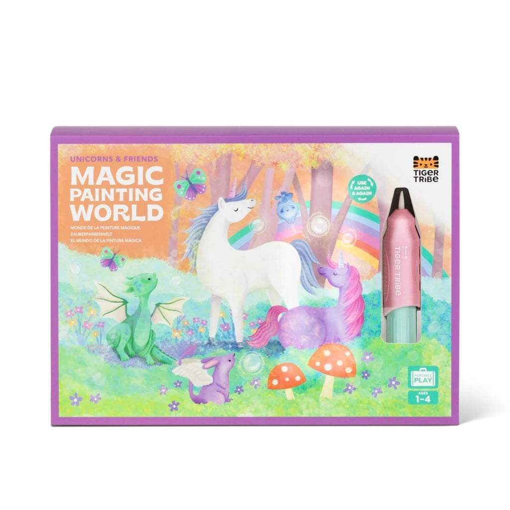 Unicorn-themed magic painting set with a pen on a colorful box