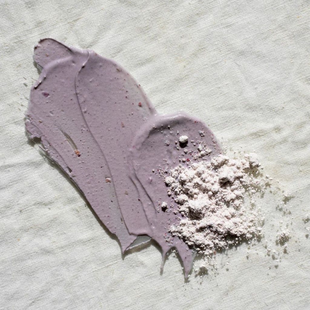 purple facemask against a white background