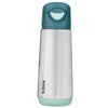 Bottle with teal top and base on a white background