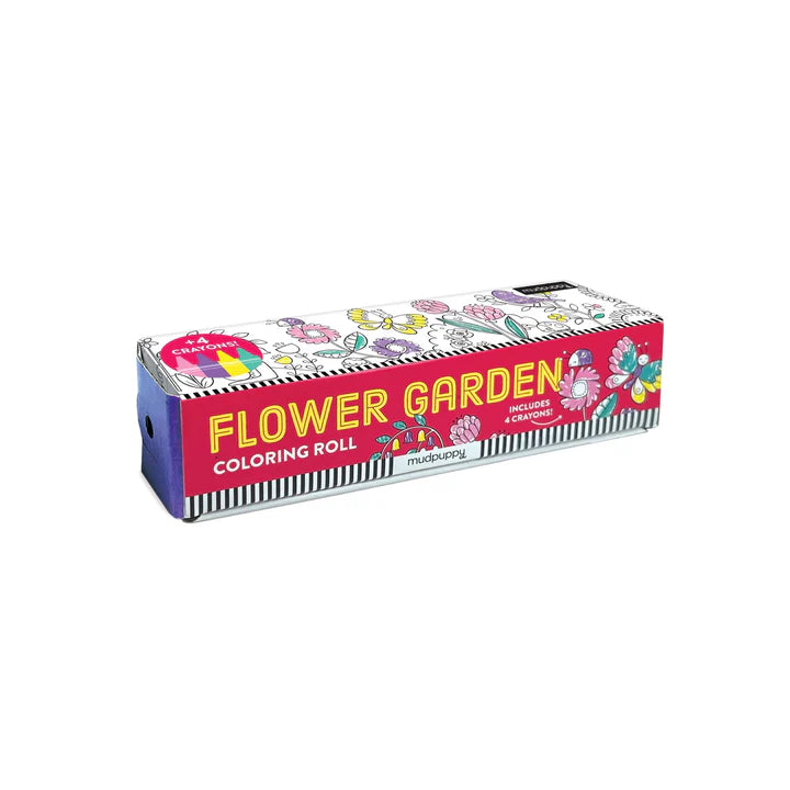 Flower Garden coloring roll packaging on a white background