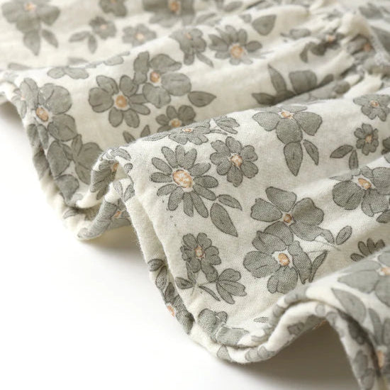 Floral-patterned fabric on a white background