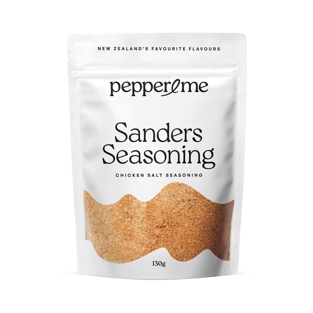 Pepperme Sanders Seasoning package on a white background