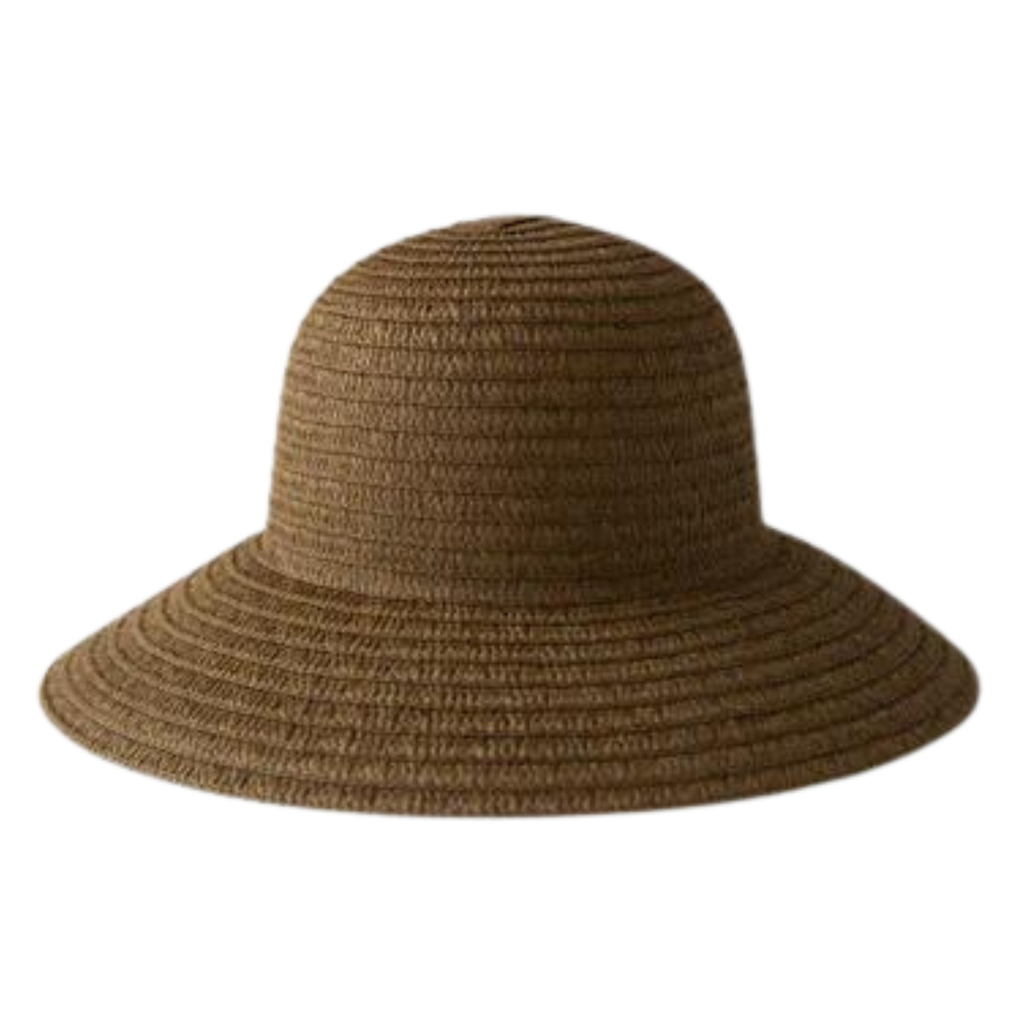 Brown straw hat on a white background