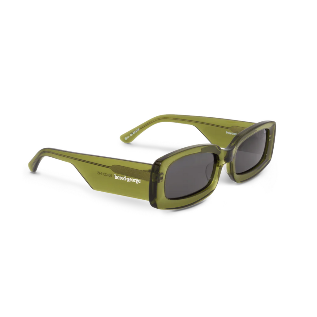 Green sunglasses with dark lens