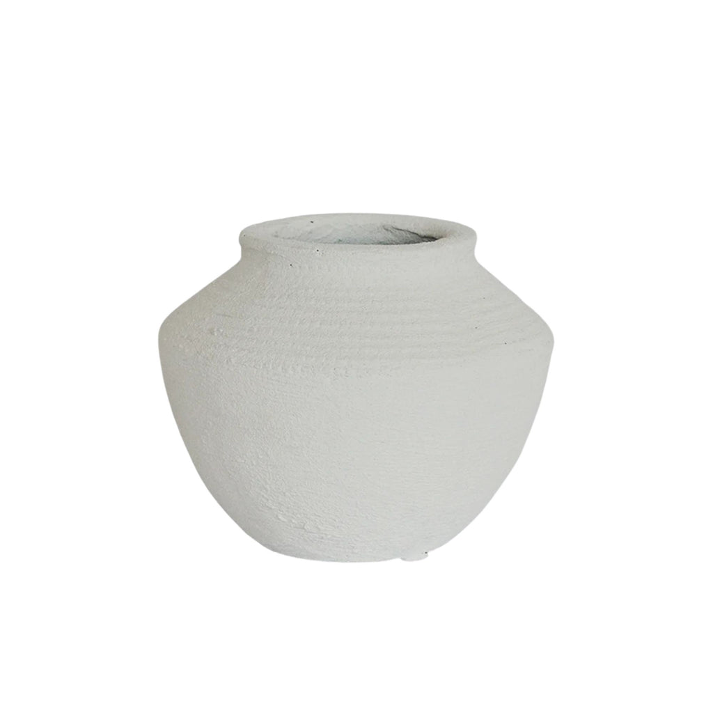 White textured vase on a white background