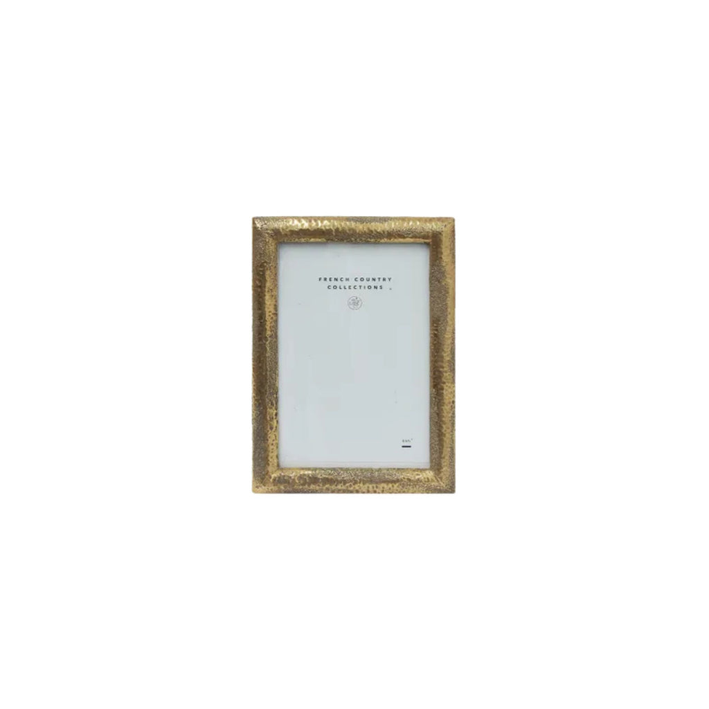 Gold photo frame on a white background