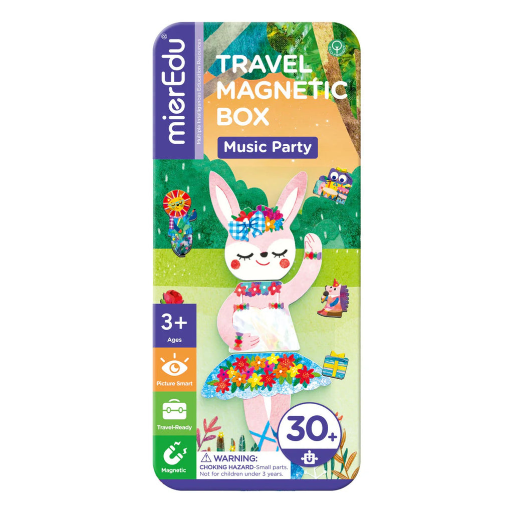 mierEdu Travel Magnetic Box Music Party packaging with a cartoon rabbit character on a white background