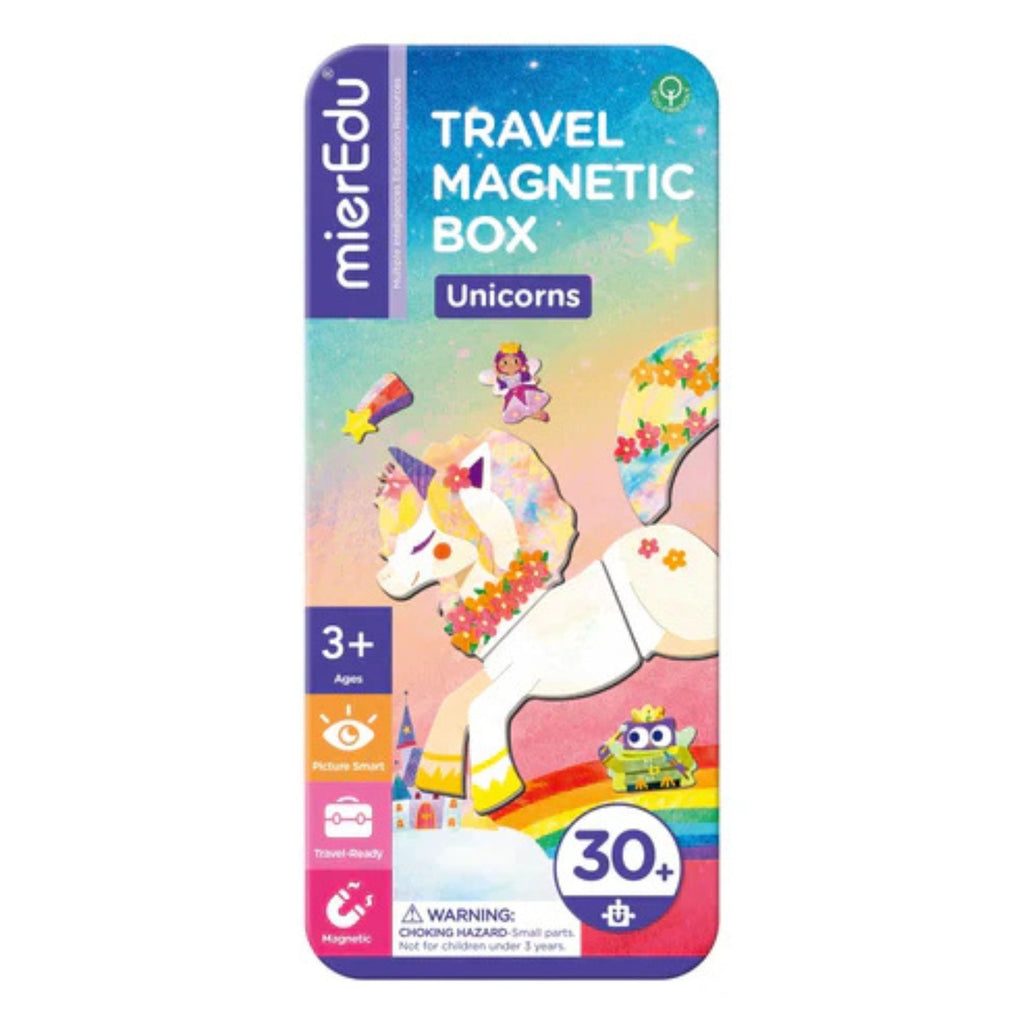 Travel magnetic box for unicorns by mierEdu on a white background