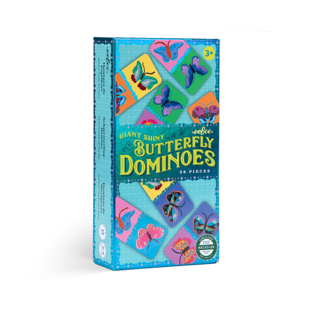 Eeboo Giant Dominoes- Giant Shiny Butterfly dominios game in blue box