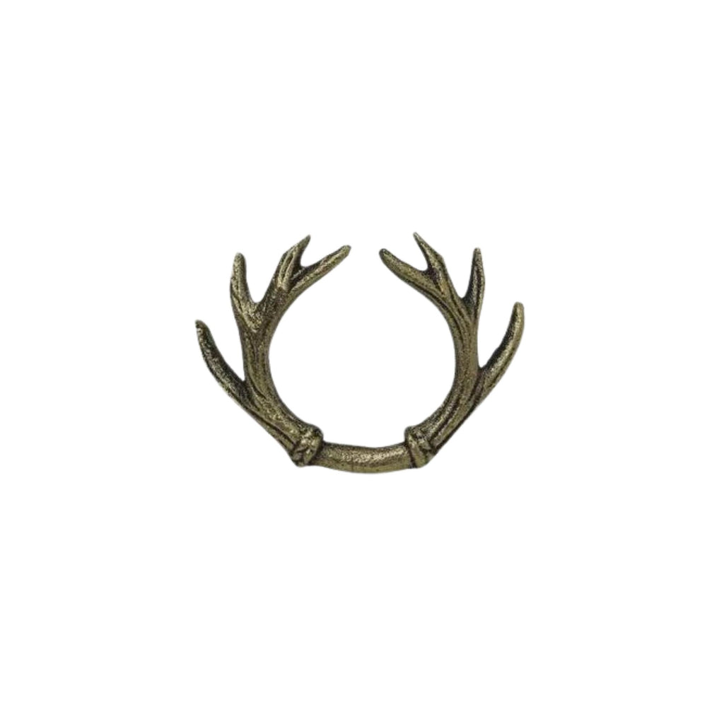 Bronze deer antlers on a white background