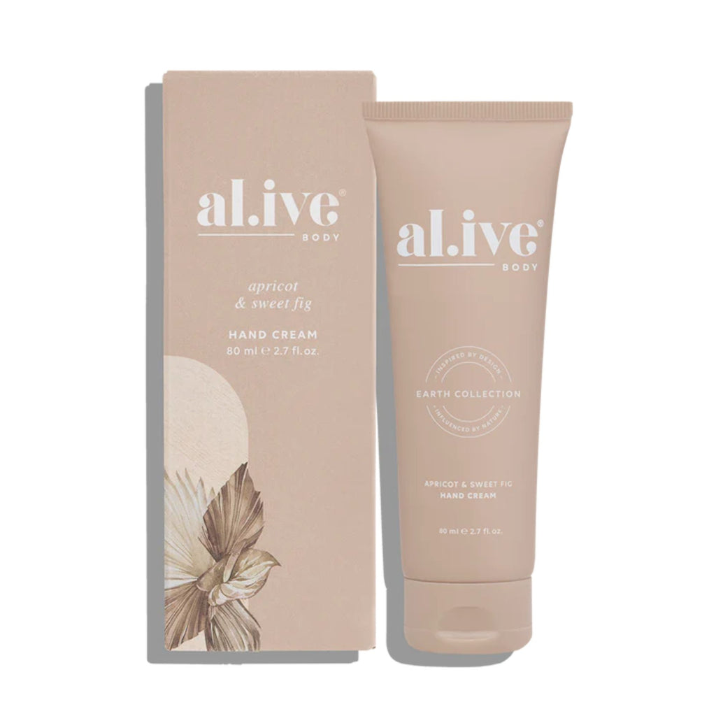 al.ive body hand cream packaging on a white background