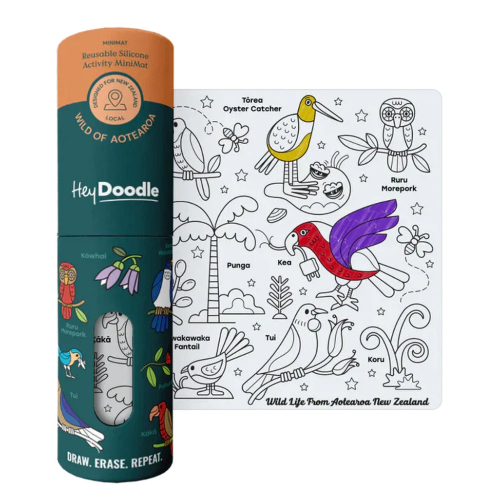 HeyDoodle coloring activity mini set with illustrations of birds and nature on a white background