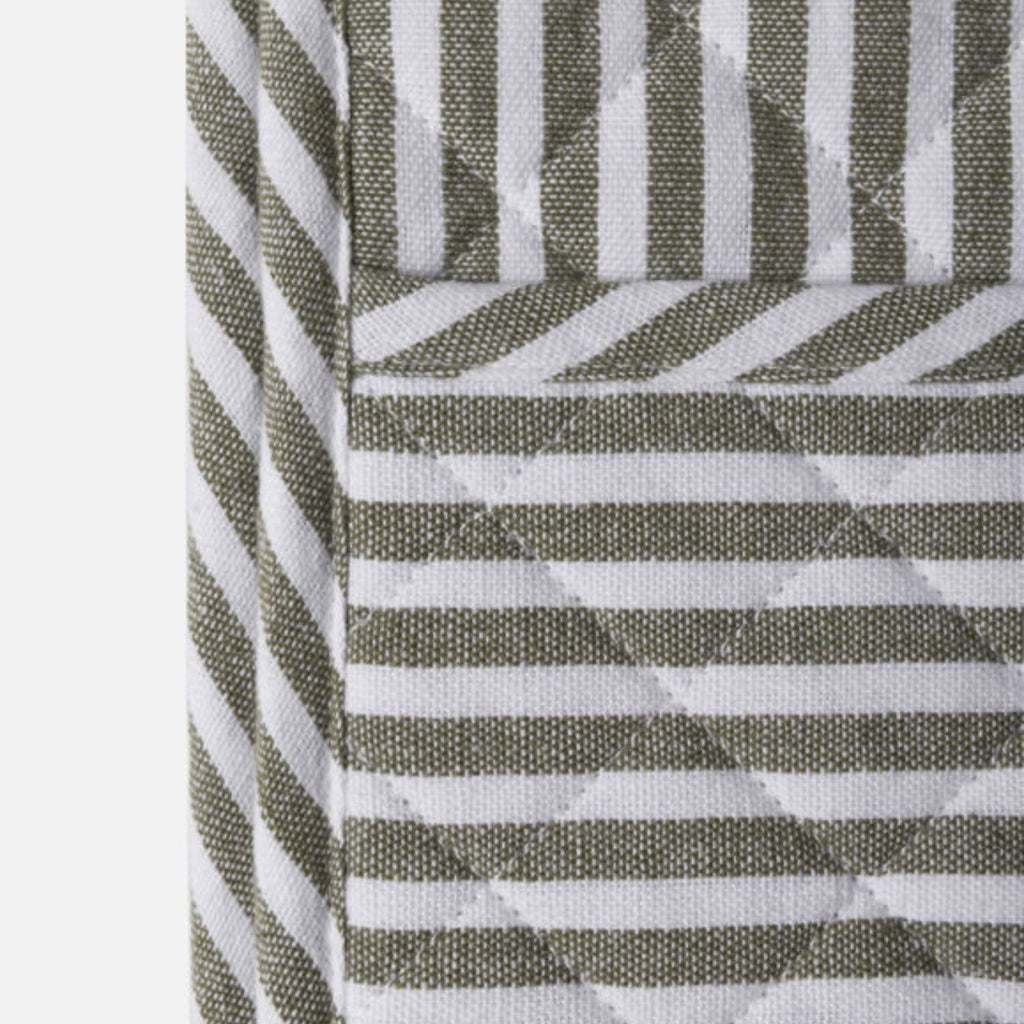 Close-up of a fabric with horizontal striped pattern on a white background