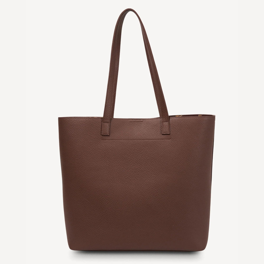 Brown tote bag on a white background