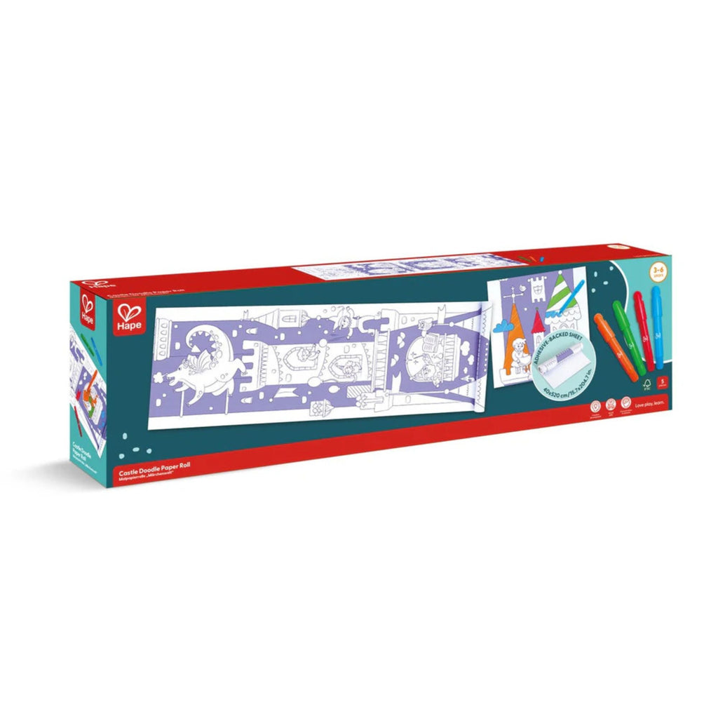 Hape coloring book and markers set packaging on a white background