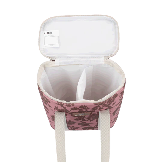 Pink camouflage baby seat with white interior on a white background