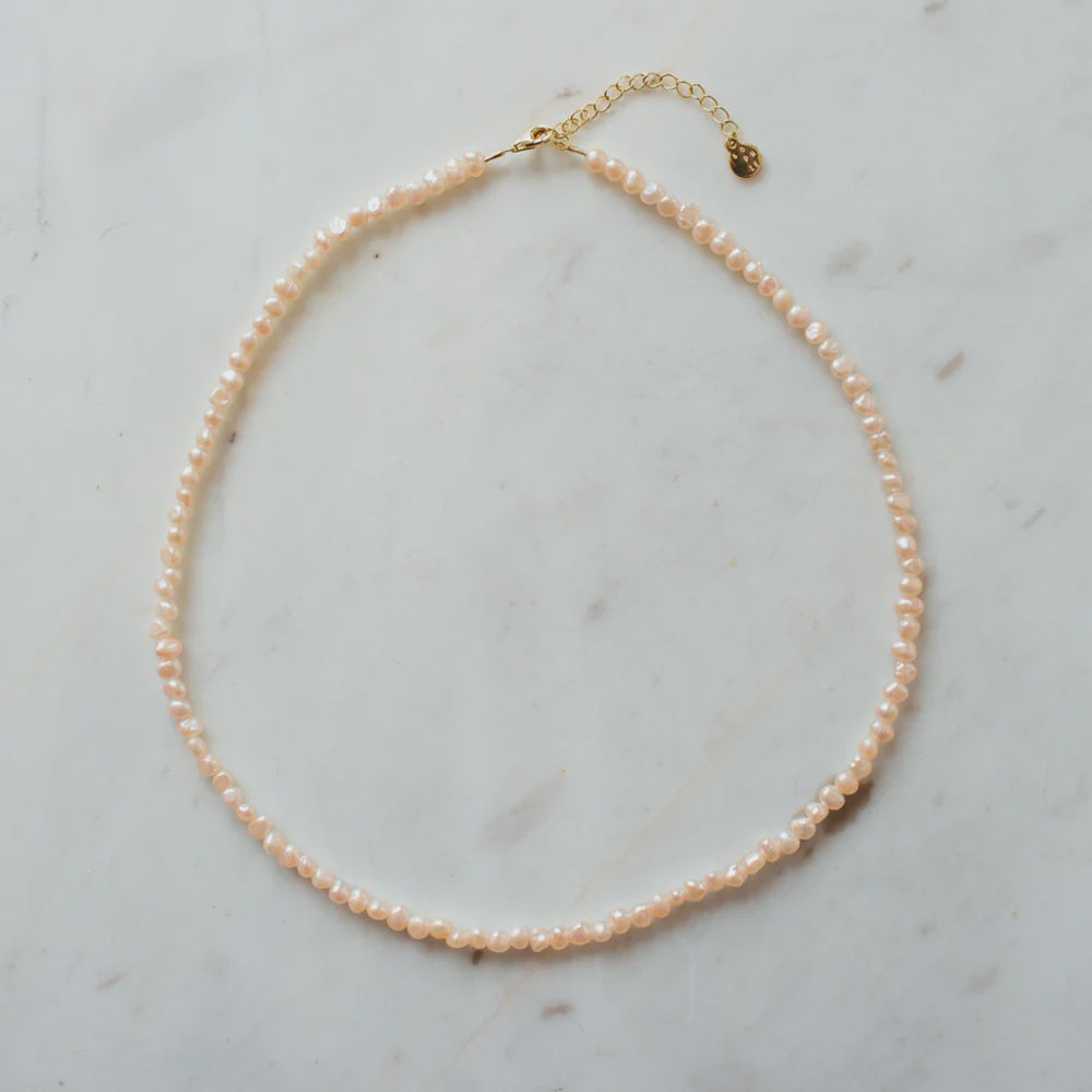Light pink freshwater pearl necklace