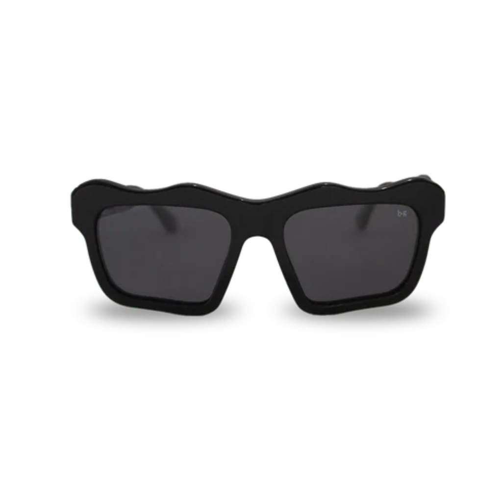 Bored George Jade Black sunglasses with a solid black frame and dark lens