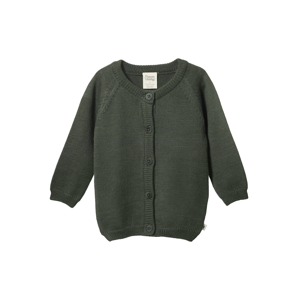 Nature Baby Merino Knit Cardigan Thyme The Country Providore