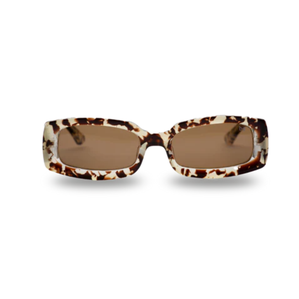 Bored George Quinn speckle sunglasses with a solid light tort frame and dark lens