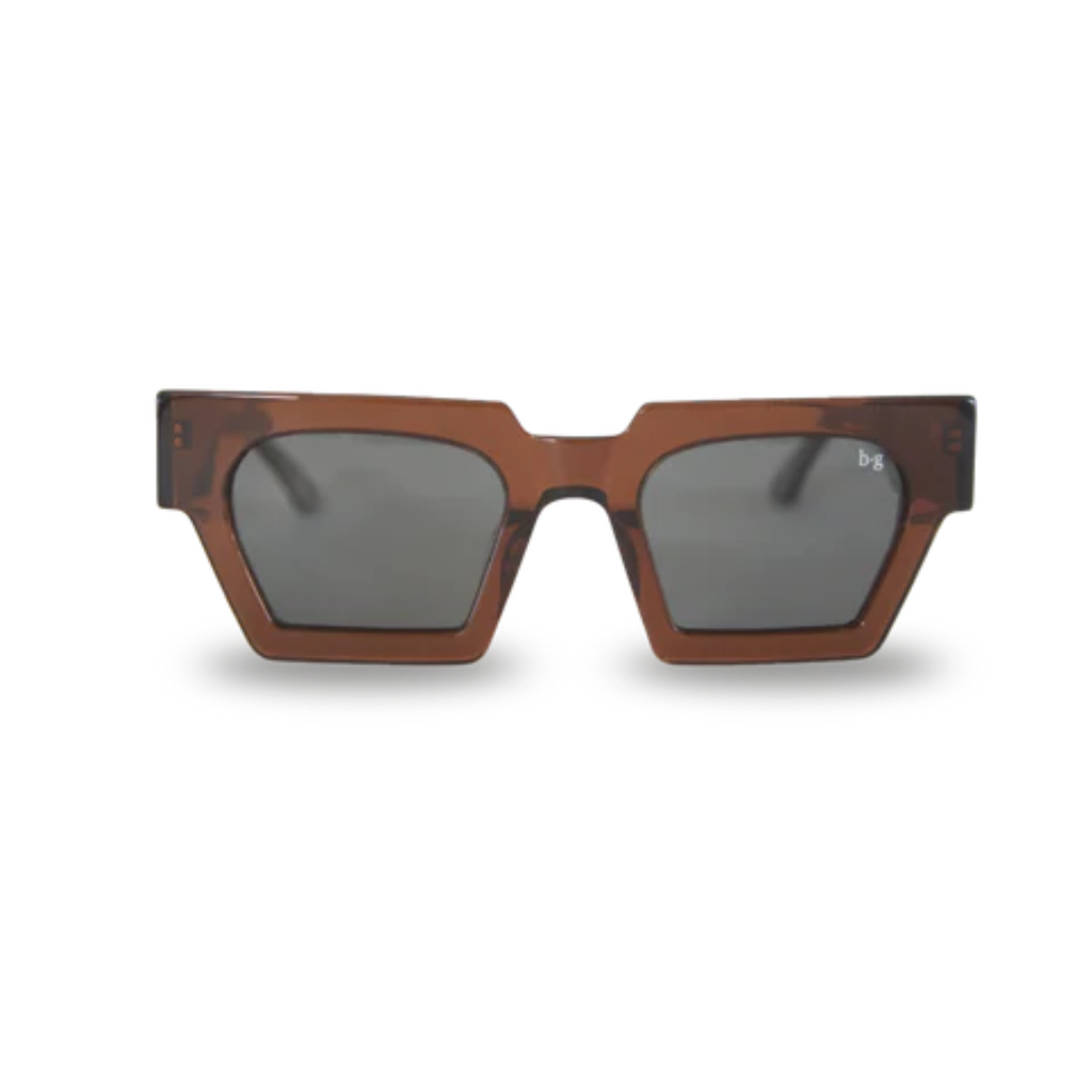 Bored George Parker cocoa sunglasses with a solid  brown frame and dark lens