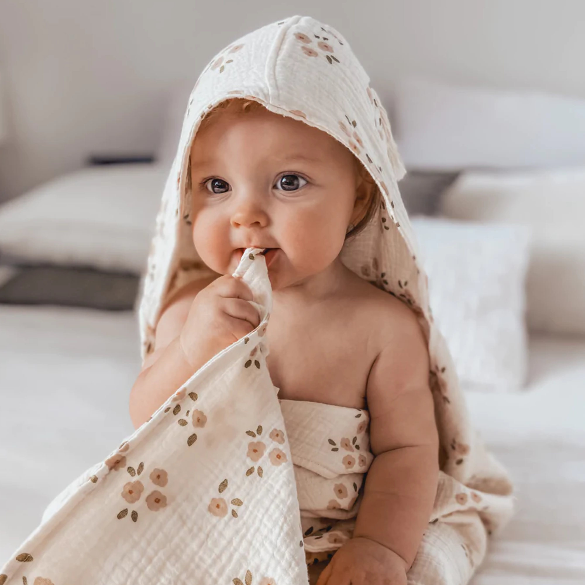 Organic Muslin Hooded Towel Daisy The Country Providore